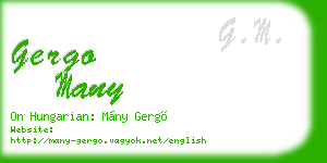 gergo many business card