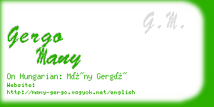 gergo many business card